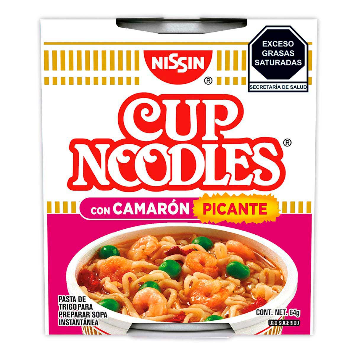 Nissin Cup Noodles Sopa Instantánea Camarón Picante 64 grs
