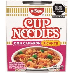 Nissin Cup Noddles Sabor Camarón Picante Sopa Instantánea 64 gr