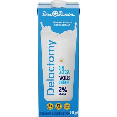 DOS PINOS LECHE DELACTOMY  UHT 2% TETRA 1L