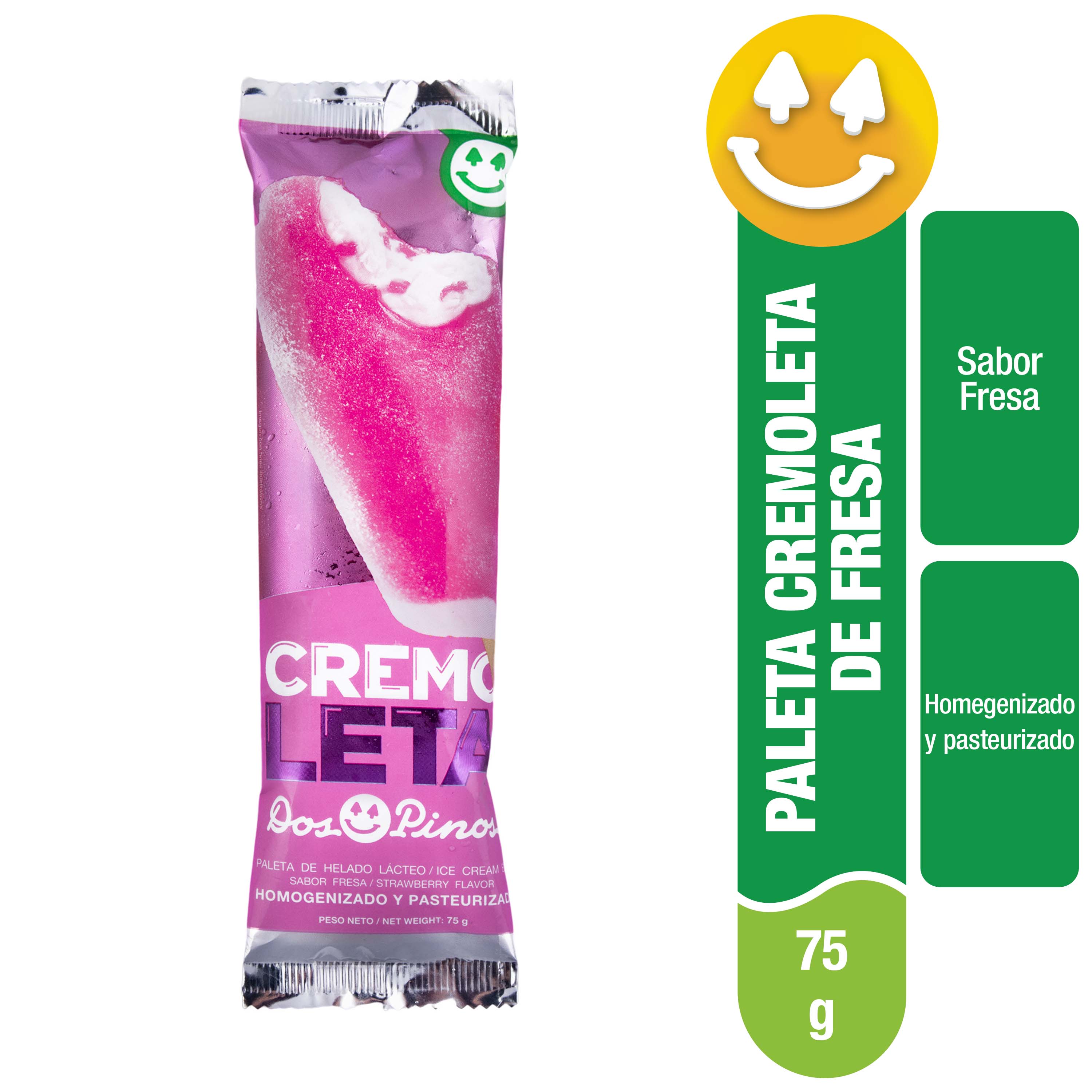 DOS PINOS PALETA CREMOLETA FRESA 75G