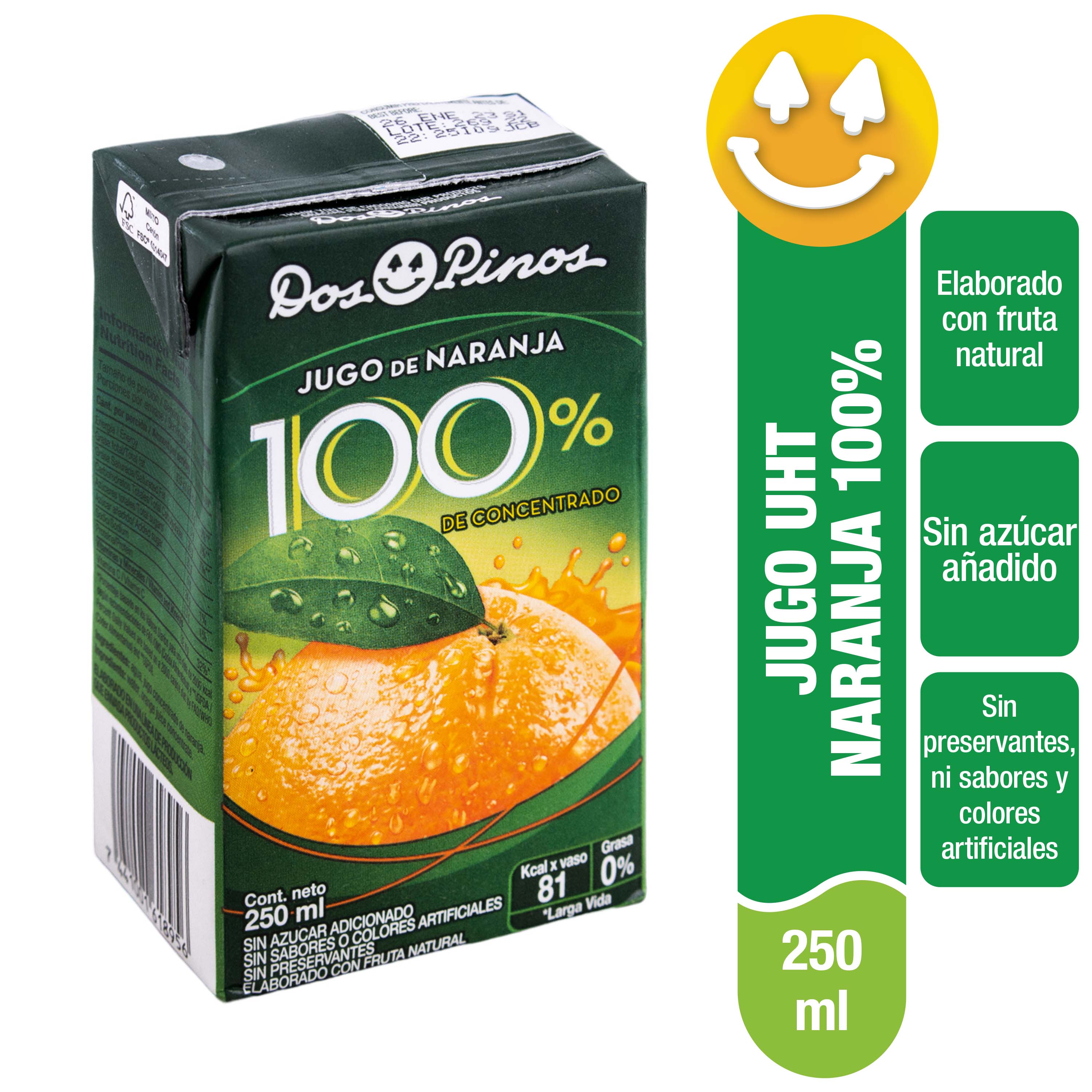 DOS PINOS JUGO NARARANJA-FIBRA TETRA 250 ML