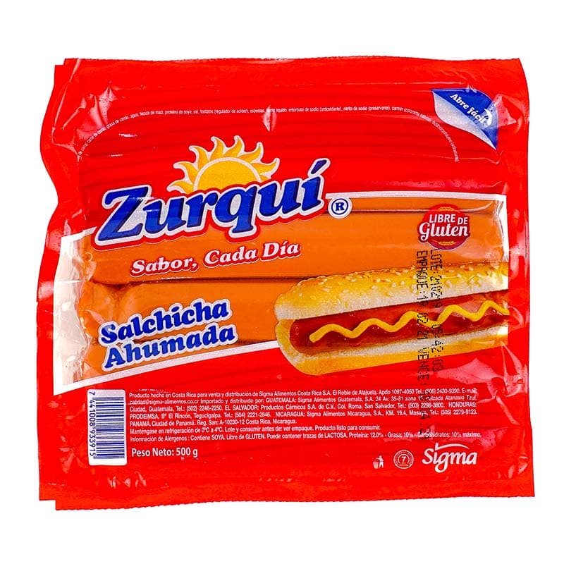 ZURQUI SALCHICHA AHUMADA 500 G