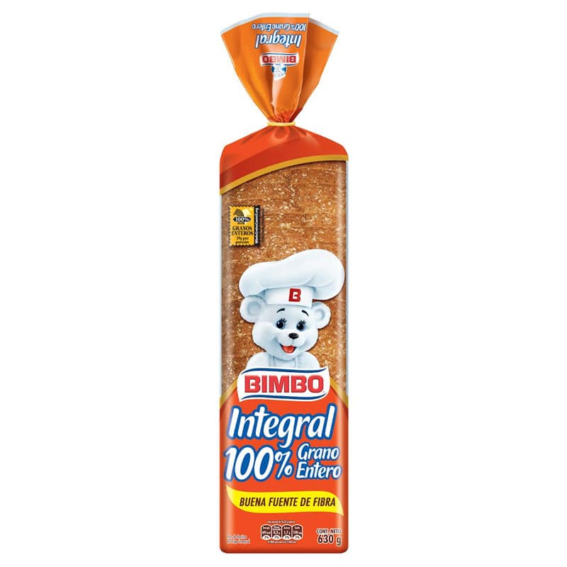 BIMBO PAN CUADRADO INTEGRAL PAQUETE 630GR