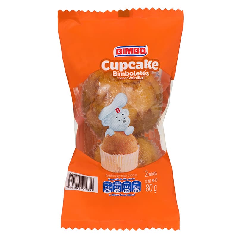 BIMBO CUPCAKE VAINILLA PAQUETE 80G