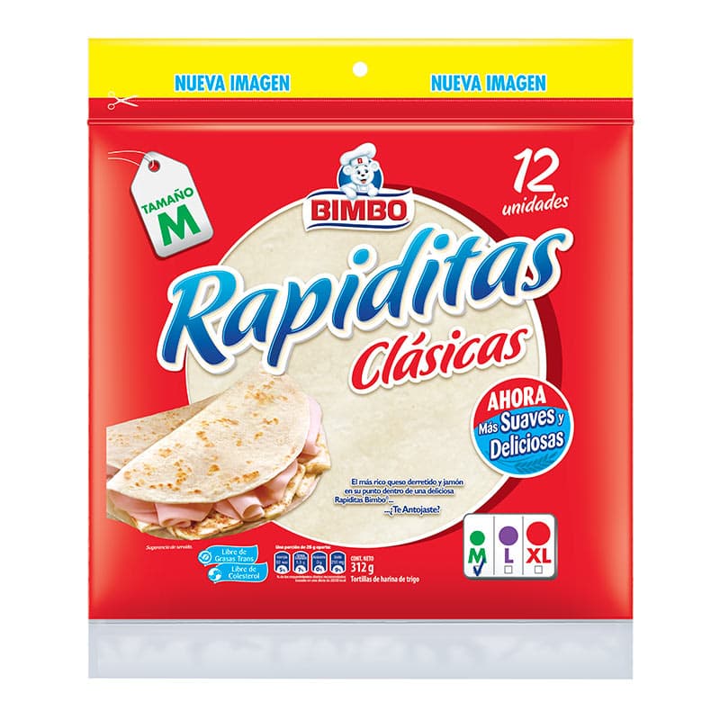 BIMBO TORTILLAS RAPIDITAS PAQUETE 300GR