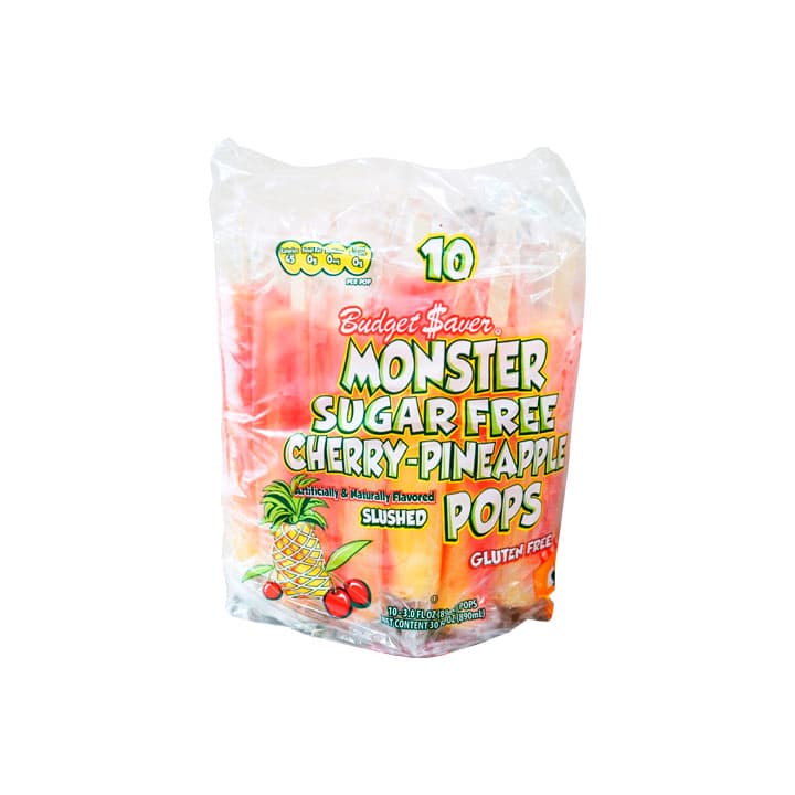 Paleta Sin Azucar  Cereza - Piï¿_  Monster Pops  10.0 - Pza