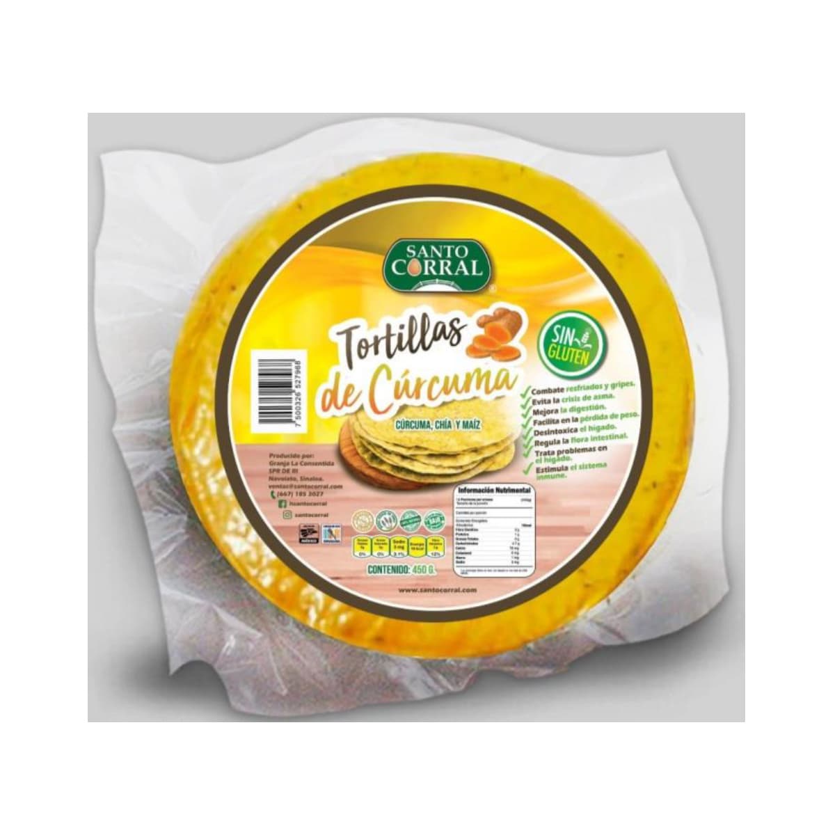 Tortilla De Curcuma Con Chia Santo Corral 450.0 - Gr