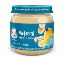 Gerber Papilla de Frutas Tropicales Etapa 2 Frasco 113 grs
