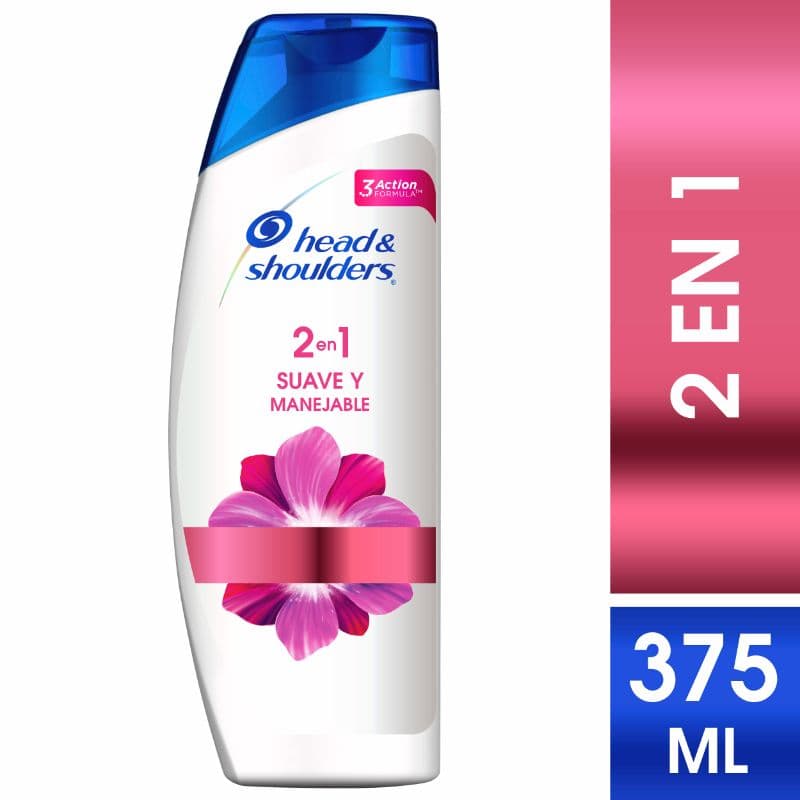 Shampoo H&S 2 En 1 Suave Maneja 375Ml
