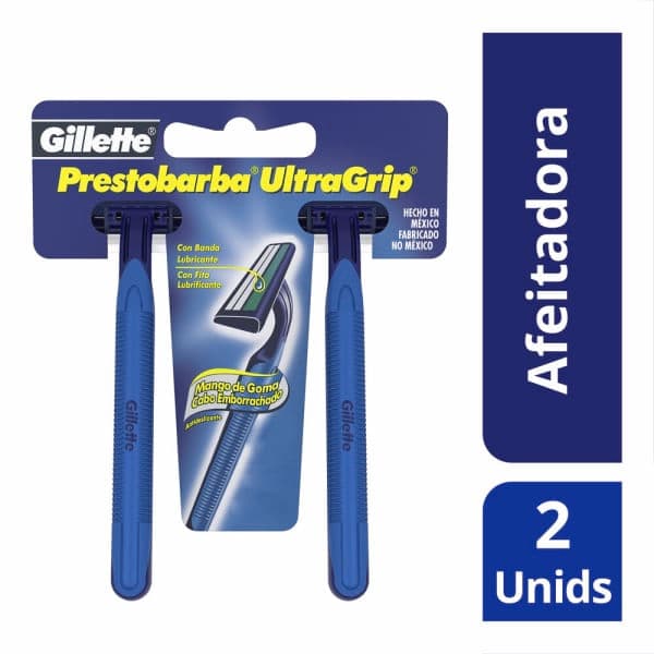 Rastrillo Gillette prestobarba ultra grip con 2 piezas