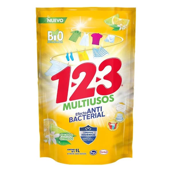 Detergente 123 liquido antibacterial 1000 ml