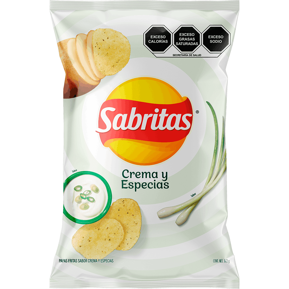 Sabritas Papas Fritas Crema y Especias 172 grs