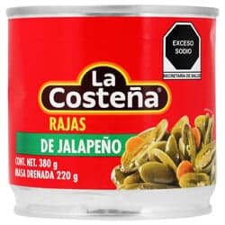 La Costeña Chiles Jalapeños en Rajas 380 grs