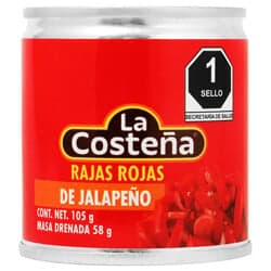 La Costeña Chiles Jalapeños en Rajas Rojas 105 grs