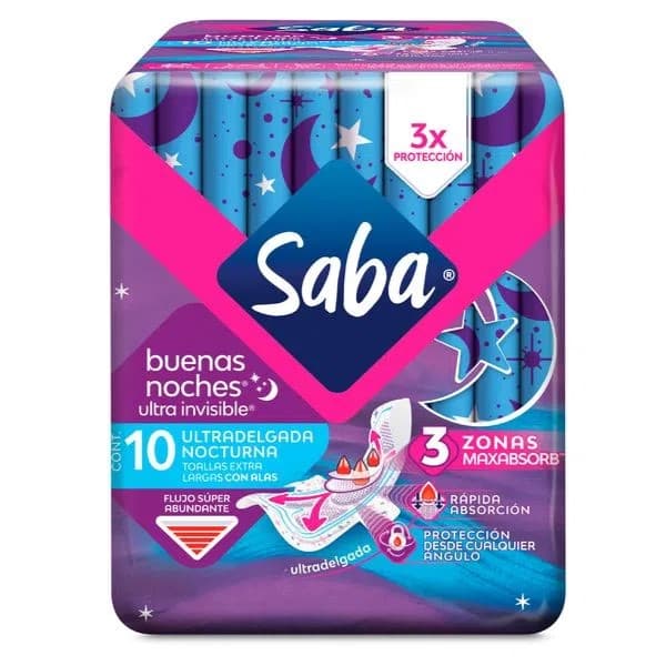 SABA TOALLA BUENAS NOCHES PAQUETE 12 UND