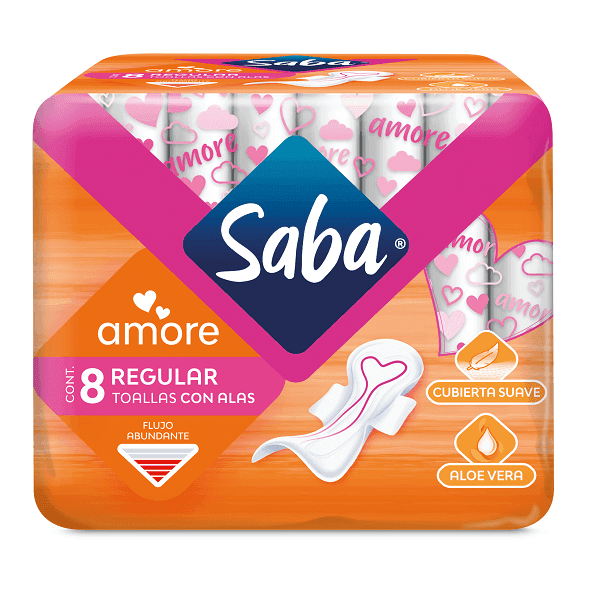 Saba toalla femenina amore regular con alas 8 piezas