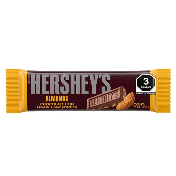 CHOCOLATE HERSEYS ALMENDRAS BARRA 27g