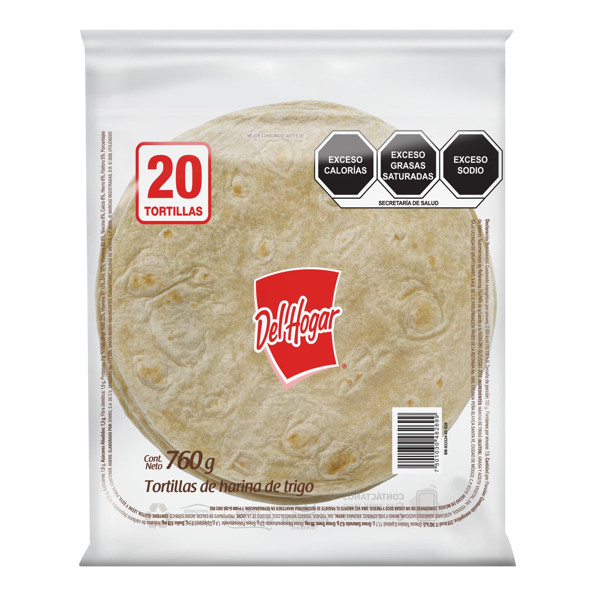 Tortilla  De Harina  Del Hogar  762.0 - Gr