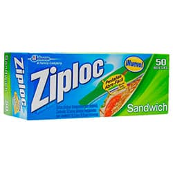 Ziploc Bolsas Reutilizables para Sándwich 50 Bolsas
