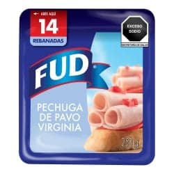 JAMON PECHUGA DE PAVO FUD 250 GR       .