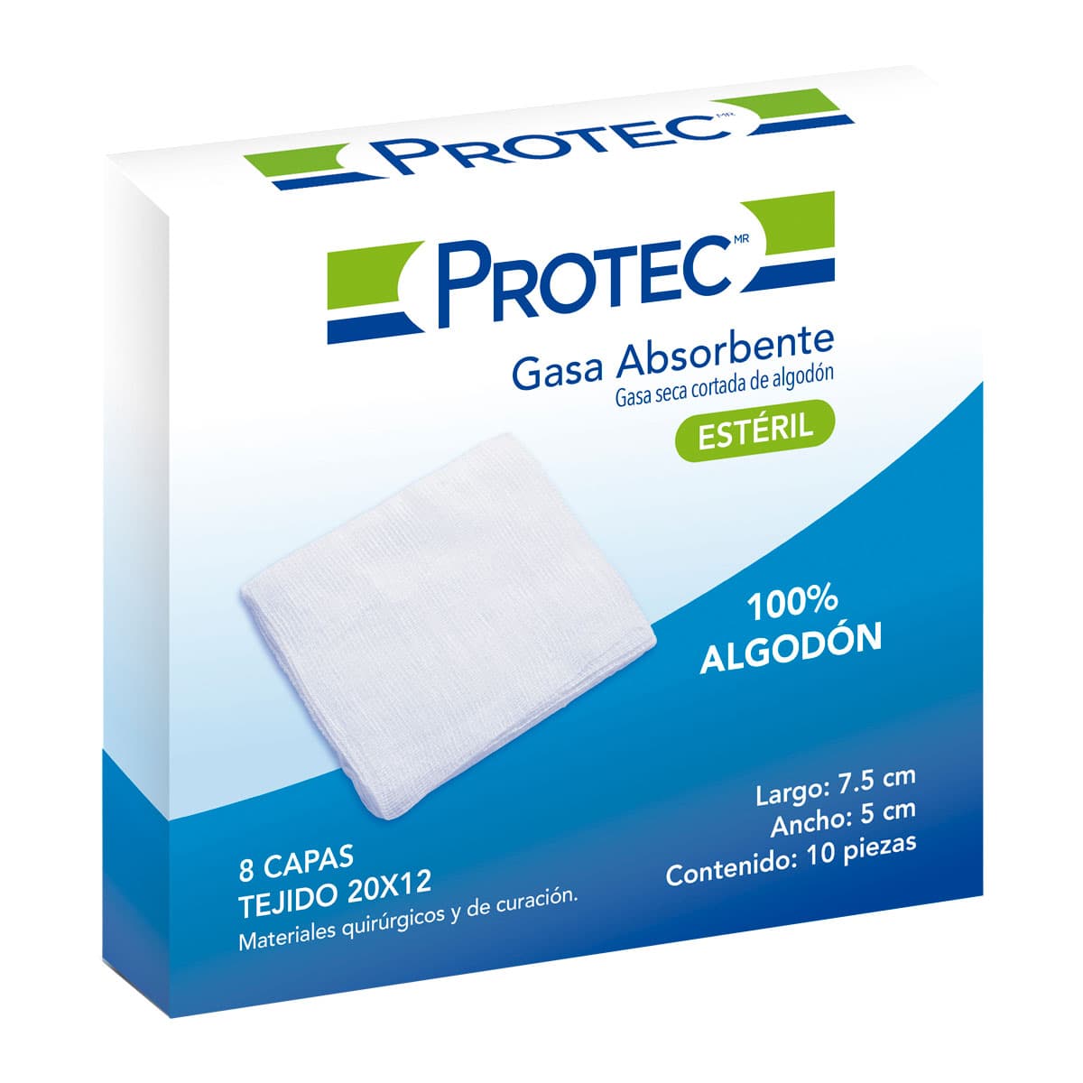 Protec Gasas 7.5 cm x 5 cm 10 Gasas