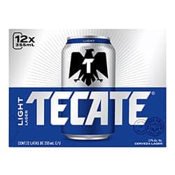 Tecate Light Cerveza 12 Pack 340 ml