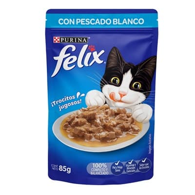 Alimento Húmedo Para Gato Purina Felix Pescado Blanco 85G