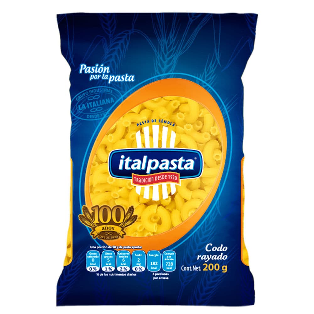 Italpasta pasta codo rayado 200 g