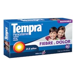 Tempra T Masticables 80 mg Sabor Uva 30 Tabletas