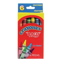 Baco Crayones Varios Colores 6 Piezas