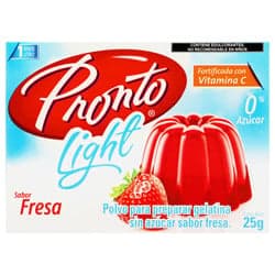 Pronto Light Sabor Fresa Gelatina de Agua en Polvo 25 gr