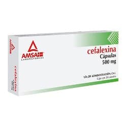 Amsa Cefalexina 500 mg Caja con 20 Cápsulas 1 pza