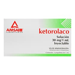 Amsa Ketorolaco Solución Inyectable 30 mg/1 ml 1 pza