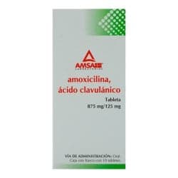 Amsa Moxicilina, Ácido Clavulánico Frasco con 10 Tabletas 1 pza