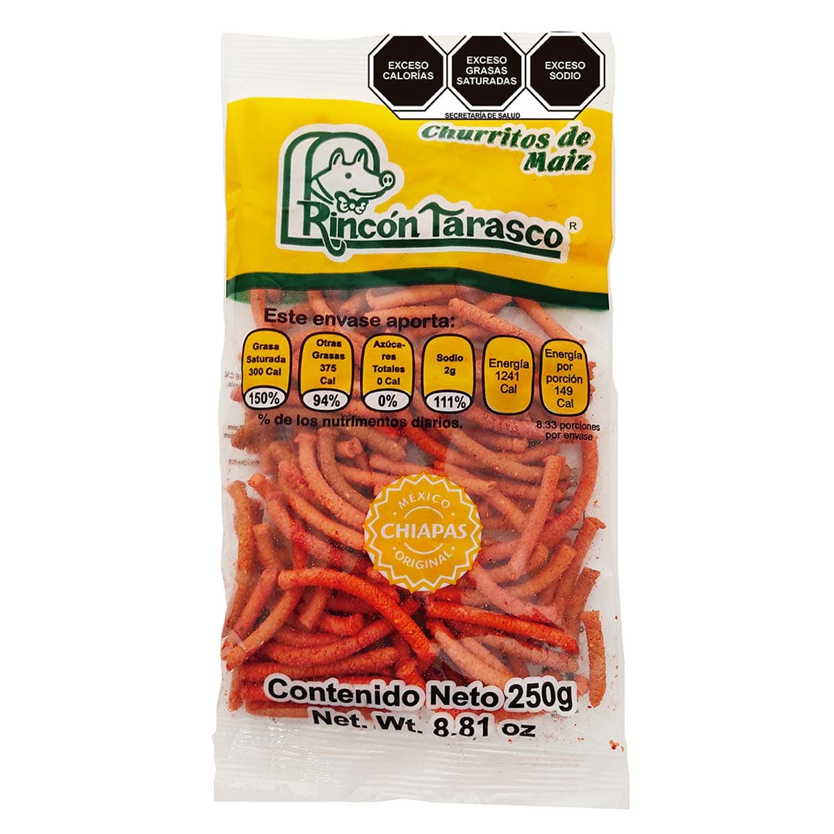 CHURRITOS MAIZ RINCON TARASCO 250GR    .