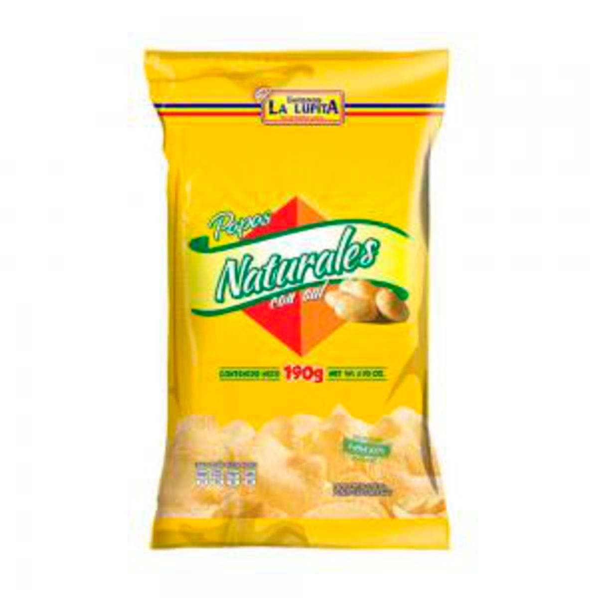 PAPAS NATURAL SALADA LA LUPITA 190 GR  .