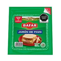 Bafar Jamón Rebanado de Pavo y Cerdo 400 grs