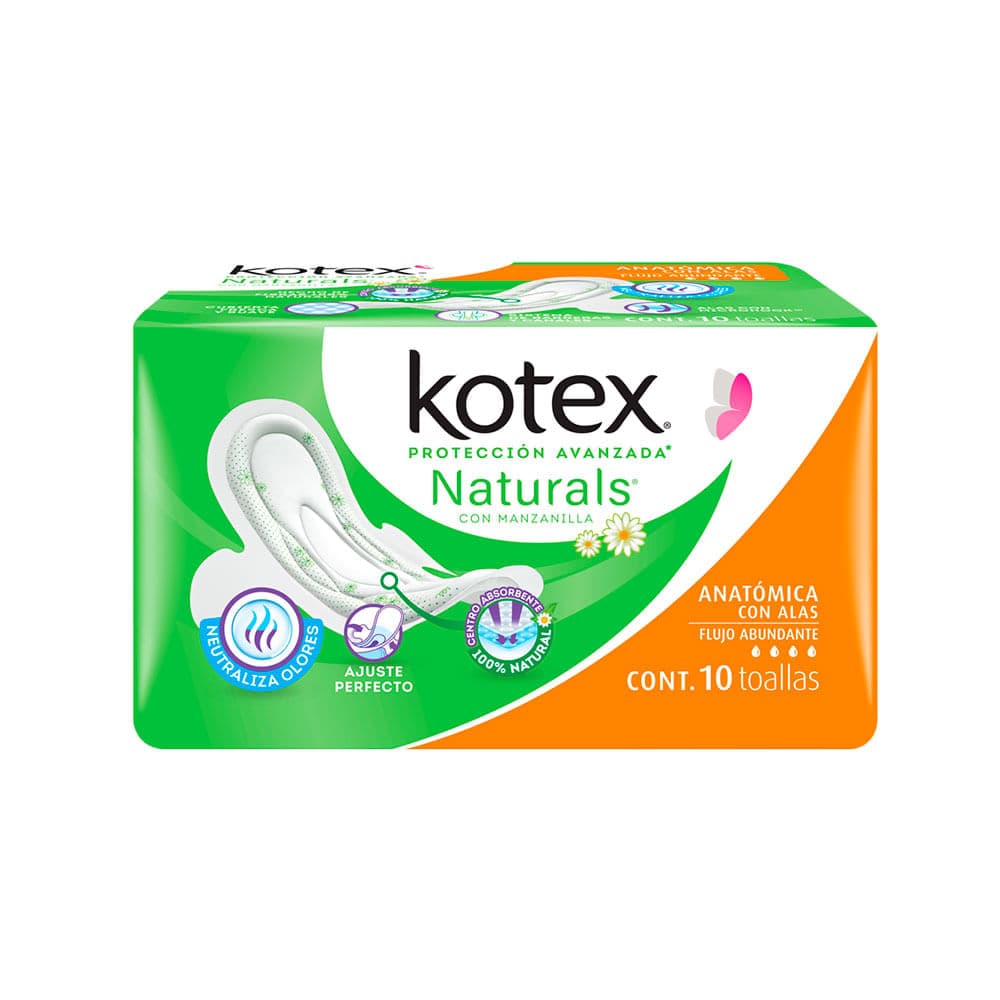 Kotex toalla femenina manz anat con alas 10 piezas