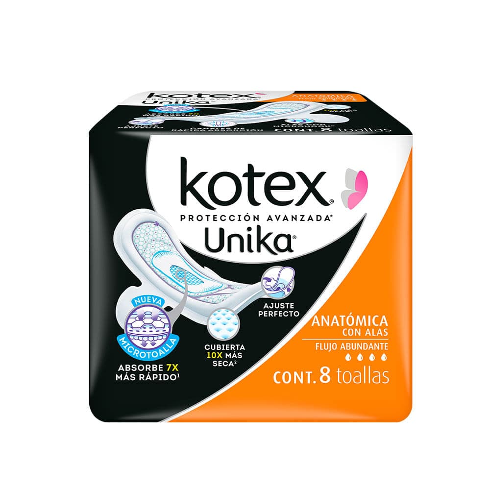 TOALLAS ANATOMICAS U BY KOTEX 10´S