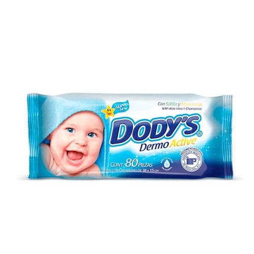 Toalla humeda Dodys azul aloe manzani 80 pz