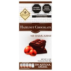 D'Meals Chocolate con Avellanas sin Azucar 90 g