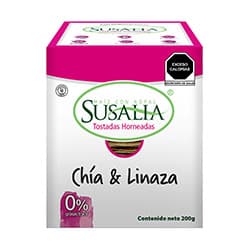 Susalia Tostadas de maiz con nopal chia y linaza