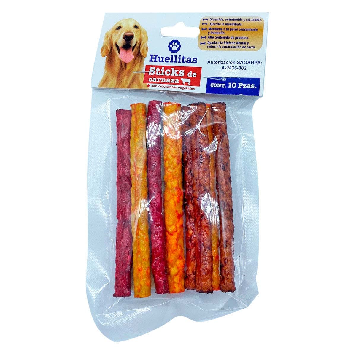 STICKS DE CARNAZA HUELLITAS 10Pz