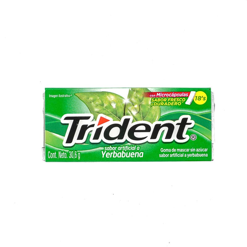 TRIDENT GOMA DE MASCAR YERBAB UD 30.6 G