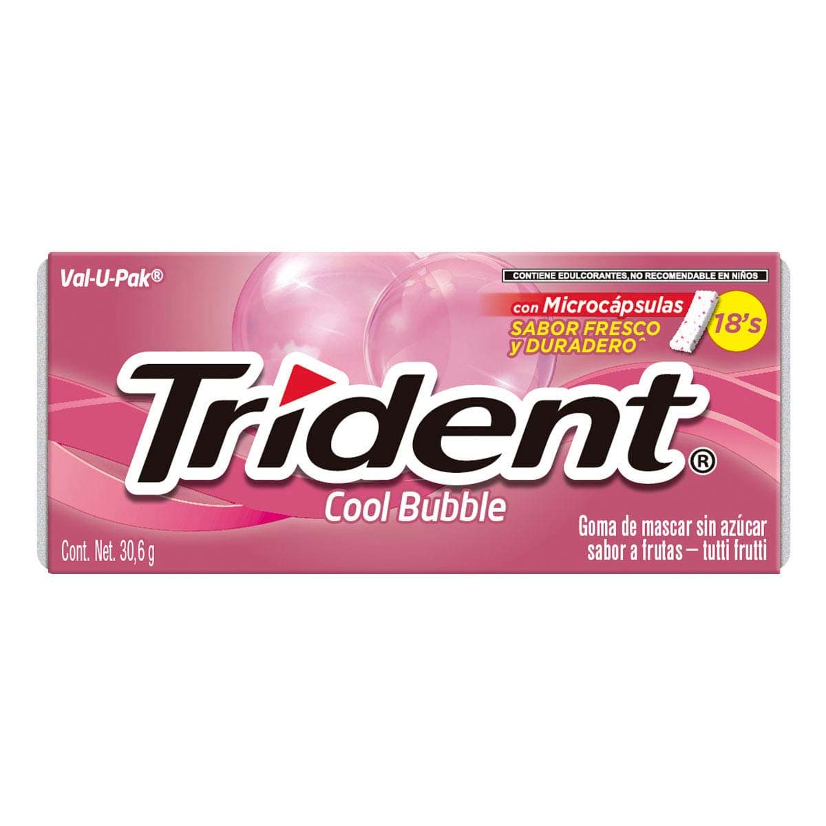 Trident Goma Val-U-Pack Cool Bubble 1pz 30.6 Gr