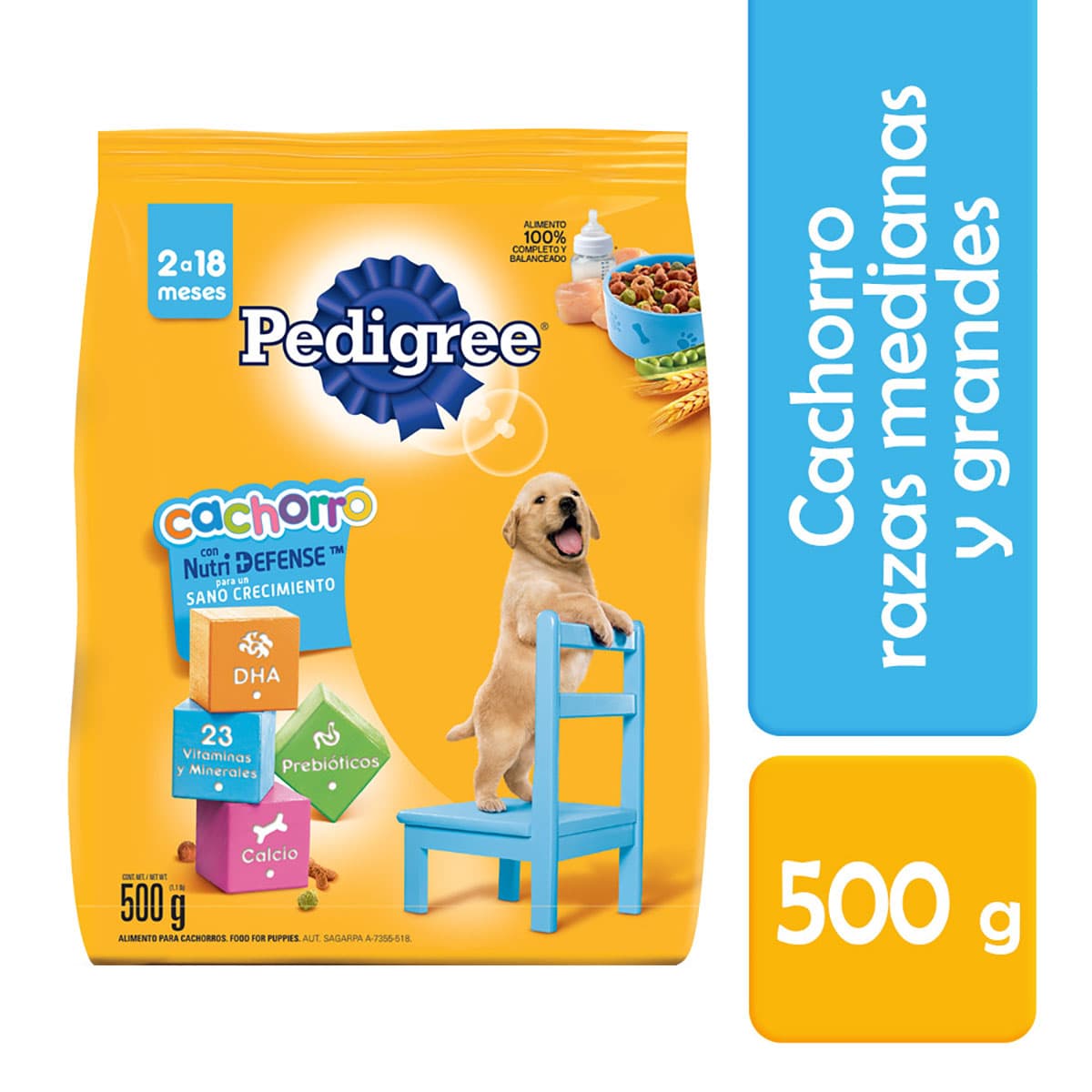 Alimento para Perro Seco Pedigree Cachorro   500 Gr