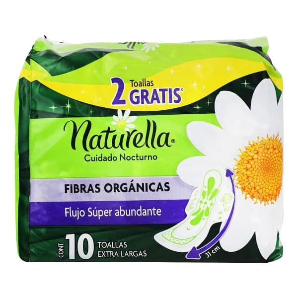 Toalla Naturella cuidado nocturno 8 + 2 piezas