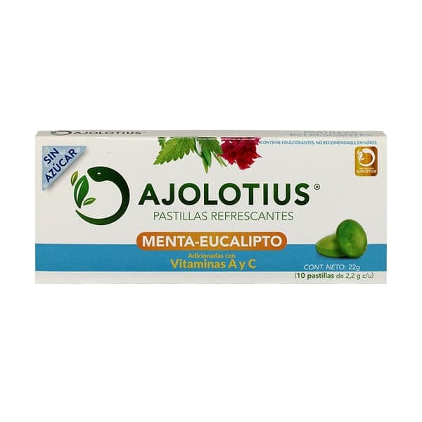 Pastillas Ajolotius herbal sin azucar con vitaminas 22 g