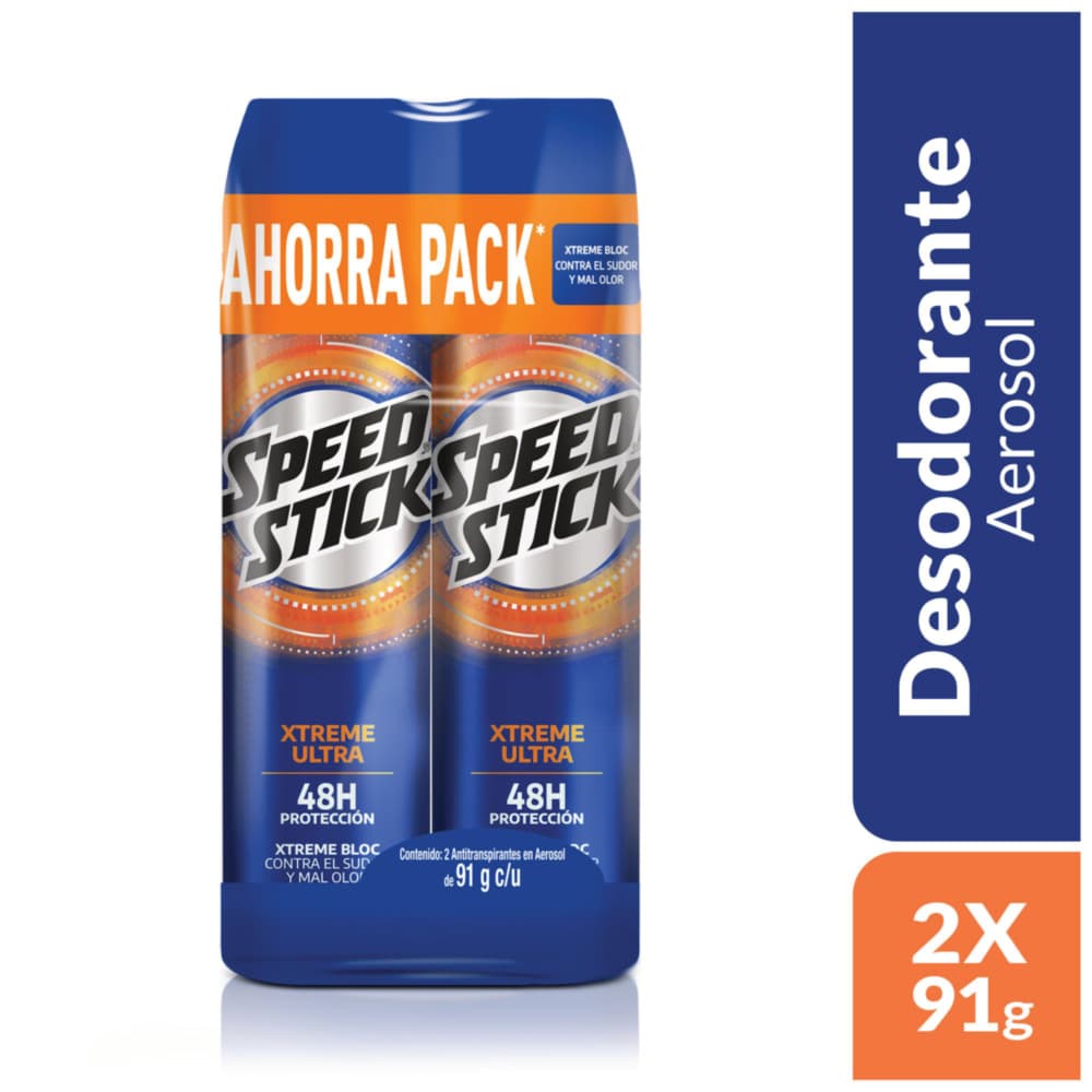 Desodorante Hombre Antitranspirante Speed Stick Spray x2und x91g