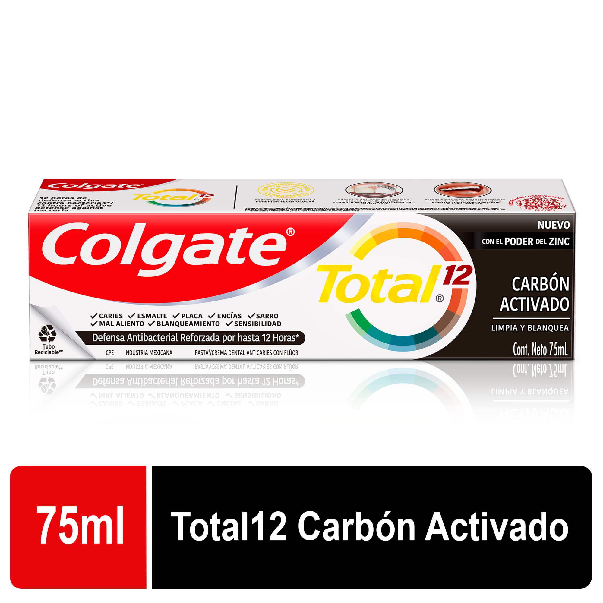 CREMA COLGATE TOTAL 12 CARBON ACT X 75ML